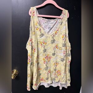 Women's Cream Tank Top with Balloon Print